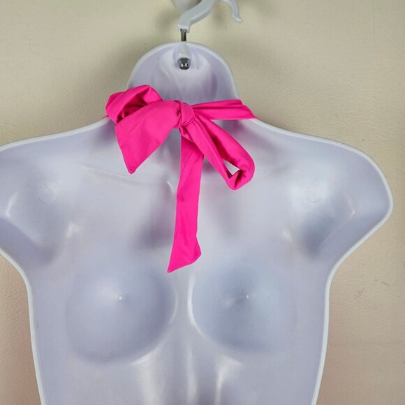 Aimage Womens XL Hot Pink Halter One-Piece Swimsuit Sexy Beach Ruched - Picture 8 of 11